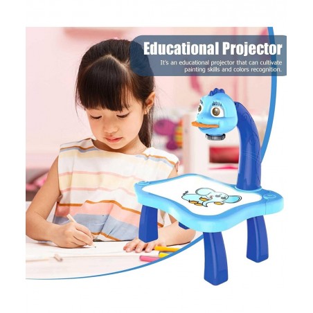 Drawing Projector Desk for Kids Drawing Projection Toy with Lights and Music Gifts for Kids Learning Projector for Boys and G...
