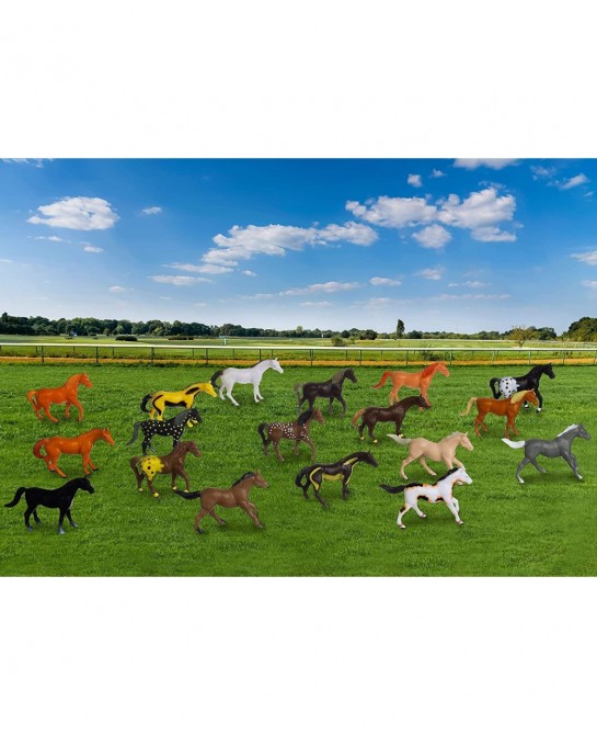 Horse Figures 18PCS Plastic Small Pony Animal Toys for Advent Calendar Science Project Learning Educational Toys Cake Topper ...