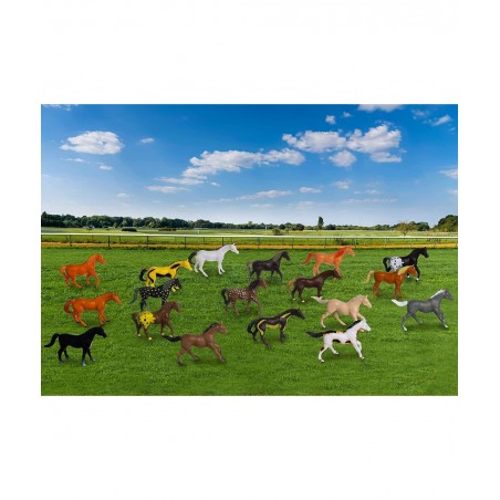 Horse Figures 18PCS Plastic Small Pony Animal Toys for Advent Calendar Science Project Learning Educational Toys Cake Topper ...