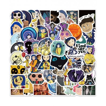 Coraline & The Secret Door Stickers for Water Bottles 50 Pcs Cute Waterproof Aesthetic Trendy Stickers for Teens Girls Perfec...