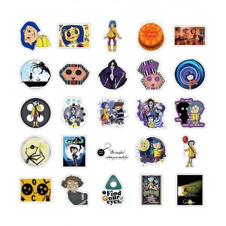 Coraline & The Secret Door Stickers for Water Bottles 50 Pcs Cute Waterproof Aesthetic Trendy Stickers for Teens Girls Perfec...