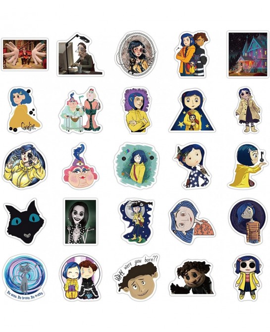 Coraline & The Secret Door Stickers for Water Bottles 50 Pcs Cute Waterproof Aesthetic Trendy Stickers for Teens Girls Perfec...