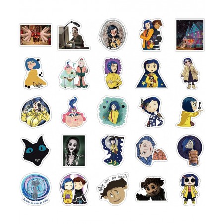 Coraline & The Secret Door Stickers for Water Bottles 50 Pcs Cute Waterproof Aesthetic Trendy Stickers for Teens Girls Perfec...