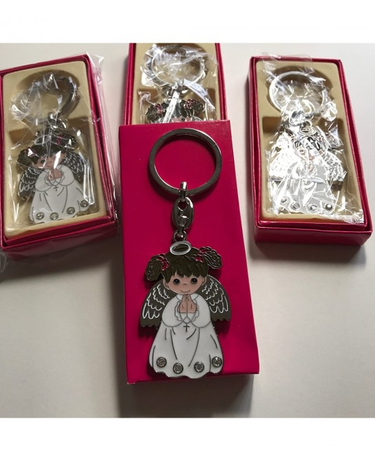 12 White Angel Girl Keychain First Communion Baptism Party Favor White $32.84 Kids' Party Favor Sets