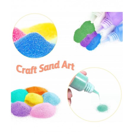 24 PCS Art Sand 1.25oz Bottles DIY Sand Arts and Crafts Kit Scenic Sand for Kids Colored Sand Kit for Wedding Decor Painting ...