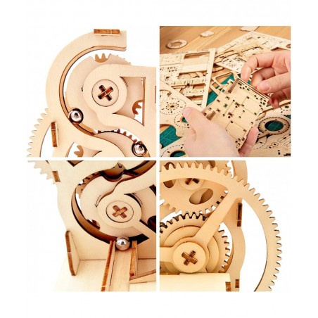 Solar 3D Wooden Puzzle Marble Run DIY Model Kit Craft Sets Educational Wood Mechanical Building Toys STEM Science Experiments...