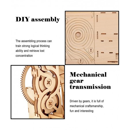 Solar 3D Wooden Puzzle Marble Run DIY Model Kit Craft Sets Educational Wood Mechanical Building Toys STEM Science Experiments...