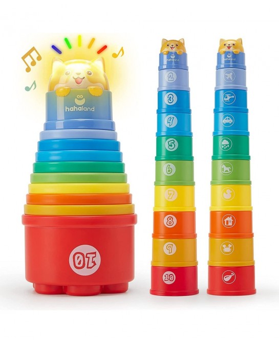 Stacking Cups Baby Toys 12-18 Months Stacking Learning Toddler Toys Age 1-2 Numbers Shapes Patterns Montessori Toys for 1 Yea...