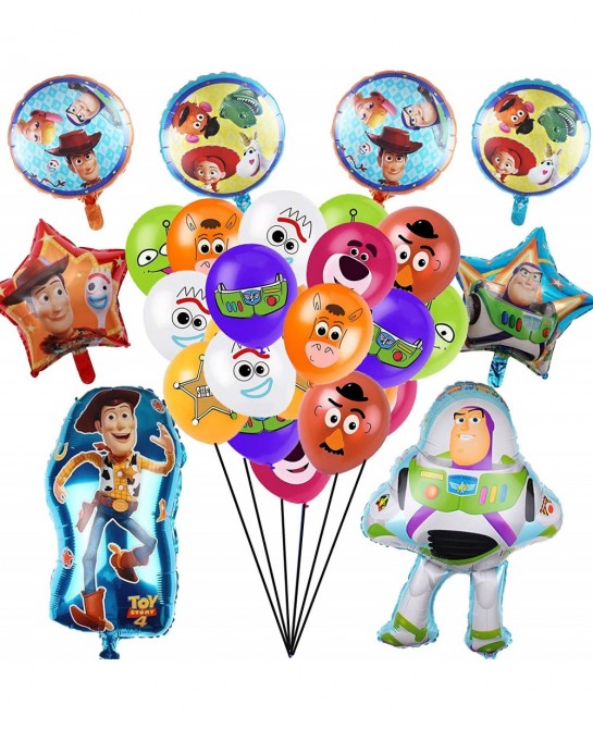 Toy Inspired Story Party Decorations Balloons 36PCS Toy Inspired Story Birthday Party Balloons Set Buzz -Light-Year Woody Par...