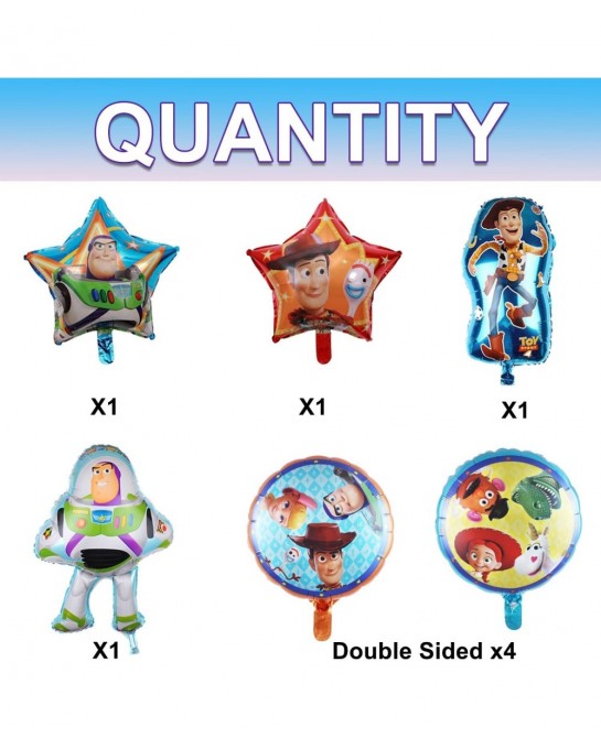 Toy Inspired Story Party Decorations Balloons 36PCS Toy Inspired Story Birthday Party Balloons Set Buzz -Light-Year Woody Par...
