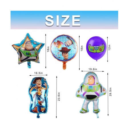Toy Inspired Story Party Decorations Balloons 36PCS Toy Inspired Story Birthday Party Balloons Set Buzz -Light-Year Woody Par...