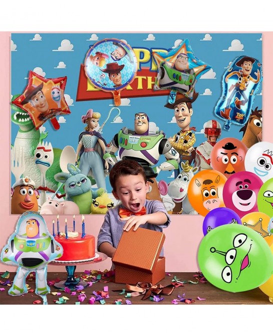 Toy Inspired Story Party Decorations Balloons 36PCS Toy Inspired Story Birthday Party Balloons Set Buzz -Light-Year Woody Par...