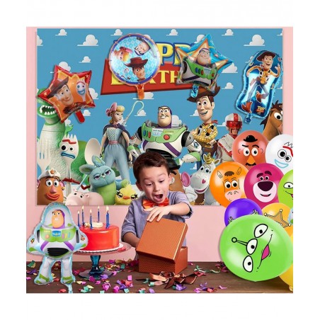 Toy Inspired Story Party Decorations Balloons 36PCS Toy Inspired Story Birthday Party Balloons Set Buzz -Light-Year Woody Par...
