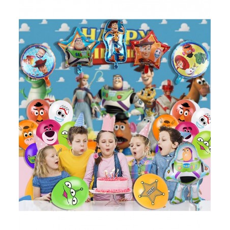 Toy Inspired Story Party Decorations Balloons 36PCS Toy Inspired Story Birthday Party Balloons Set Buzz -Light-Year Woody Par...
