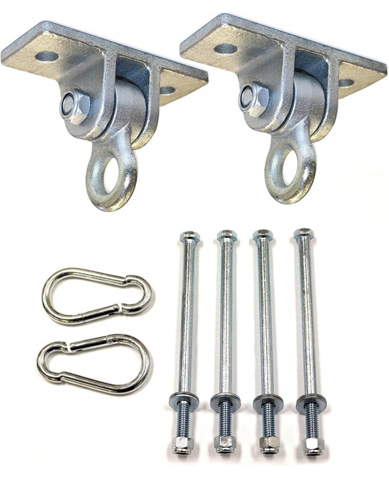 2 Heavy Duty Swing Hangers for Wooden Swing Set Playground Porch Indoor Outdoor Seat with Nut & Bolt Mounting Hardware and Sn...