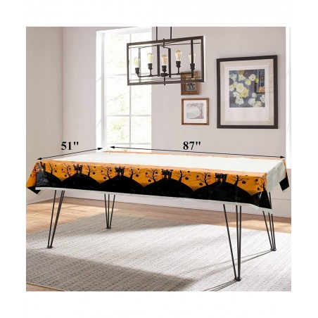 127PCS Halloween Party Supplies Set for 25 People Including Banner Tablecloth Plates Cups Napkins Straws Disposable Dinnerwar...