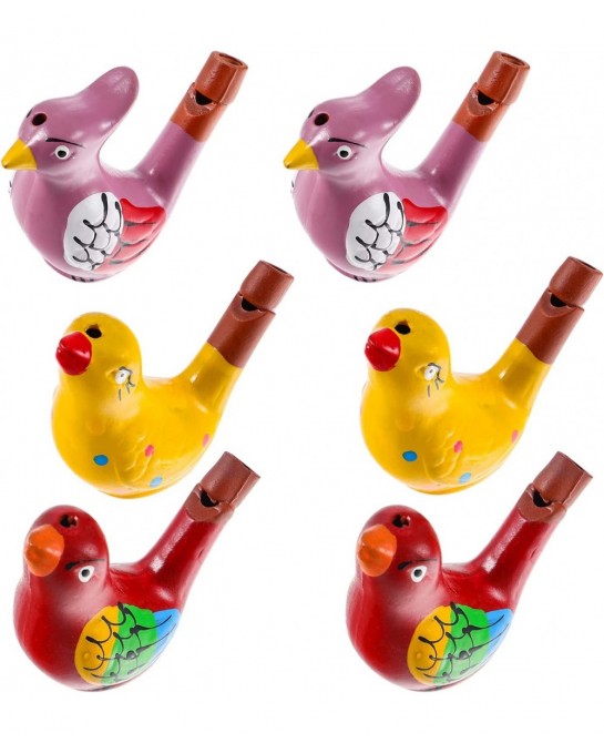 Ceramic Water Whistles Bird Noise Makers Whistles Mini Bird Whistles Toy Ceramic Bird Noise Makers for Kids Party Favors 6Pcs...