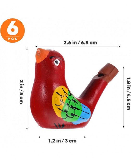 Ceramic Water Whistles Bird Noise Makers Whistles Mini Bird Whistles Toy Ceramic Bird Noise Makers for Kids Party Favors 6Pcs...