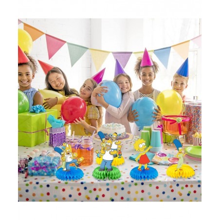 7 Pcs Simpsons Theme Honeycomb Centerpieces Table Toppers Simpsons 3D Double Side Cake Toppers Simpsons Table Centerpieces Ta...