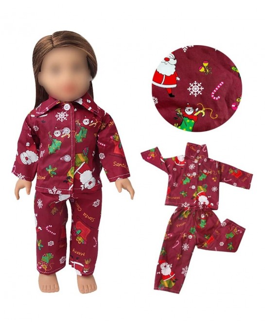 18Inch Doll Clothes for 18' Girl Dolls - Christmas Pajamas Girls Tree Jammies Children PJs Gift Set for 18 inch Dolls(Green) ...