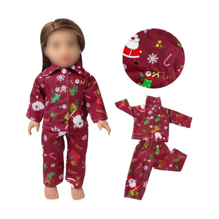 18Inch Doll Clothes for 18' Girl Dolls - Christmas Pajamas Girls Tree Jammies Children PJs Gift Set for 18 inch Dolls(Green) ...