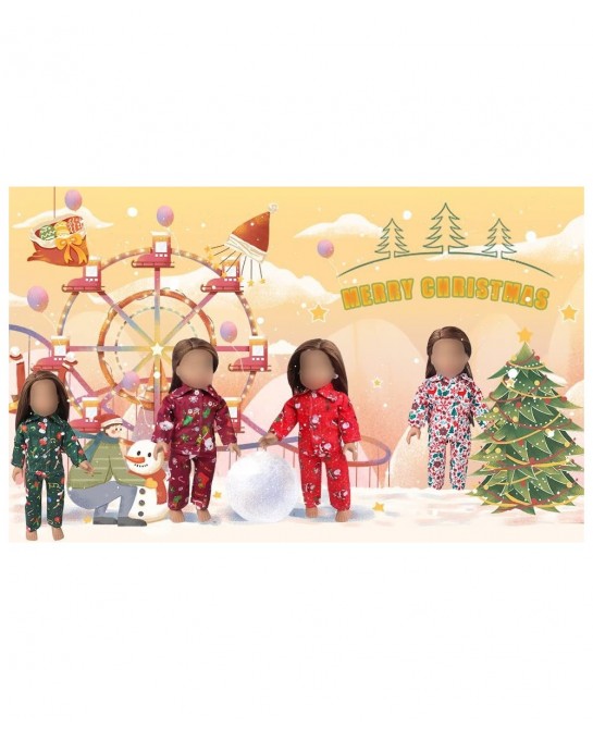 18Inch Doll Clothes for 18' Girl Dolls - Christmas Pajamas Girls Tree Jammies Children PJs Gift Set for 18 inch Dolls(Green) ...