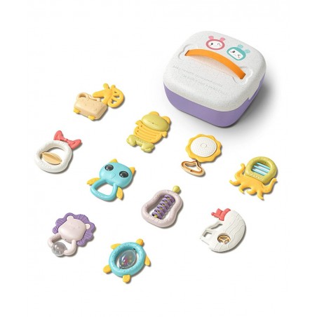 10pcs Baby Rattle with Storage Box Grab and Spin Baby Toys Newborn Toys for 0 3 6 9 12 Months Infant Toys for Girls&Boys $33....