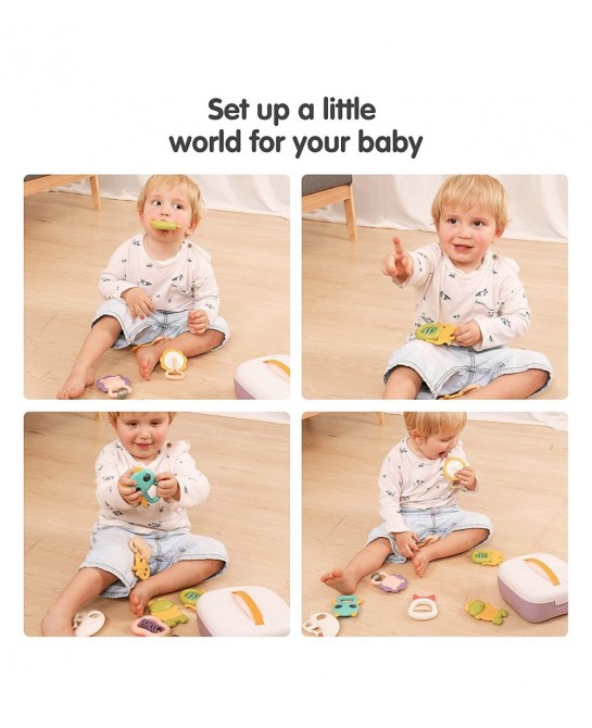 10pcs Baby Rattle with Storage Box Grab and Spin Baby Toys Newborn Toys for 0 3 6 9 12 Months Infant Toys for Girls&Boys $33....