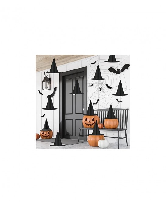 10 Pieces Halloween Witch Hat Wizard Hat Halloween Costume Accessory for Holiday Halloween Christmas Party Black $16.06 Kids'...