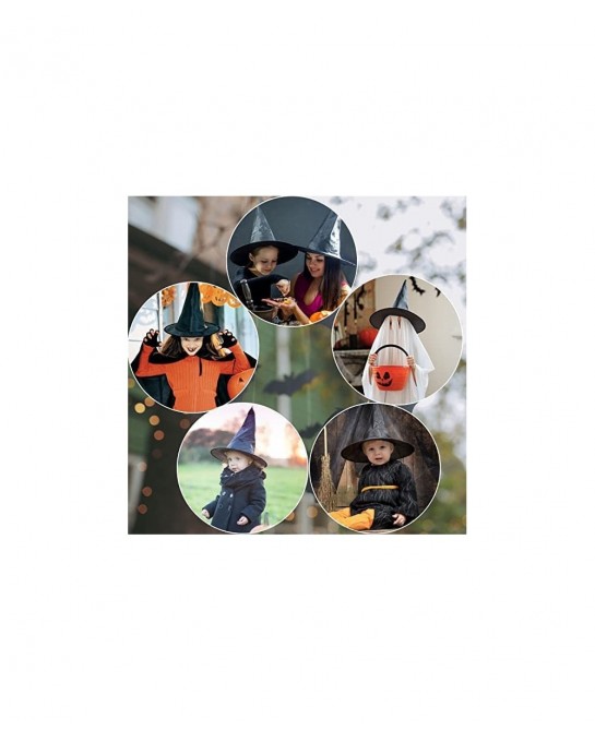 10 Pieces Halloween Witch Hat Wizard Hat Halloween Costume Accessory for Holiday Halloween Christmas Party Black $16.06 Kids'...