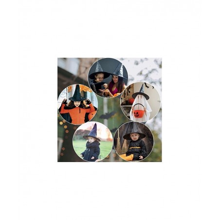 10 Pieces Halloween Witch Hat Wizard Hat Halloween Costume Accessory for Holiday Halloween Christmas Party Black $16.06 Kids'...