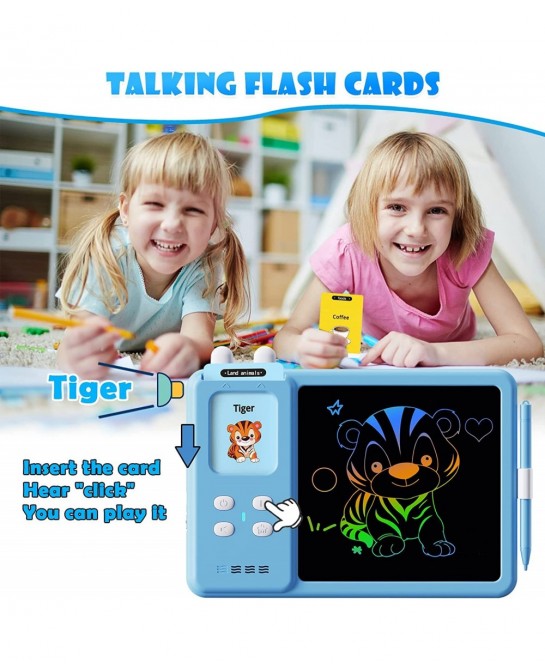 Talking Flash Cards Education Toys LCD Drawing Tablet Montessori Sensory Learning Toys for 1 2 3 4 5 6 Toddlers 224 Sight Wor...