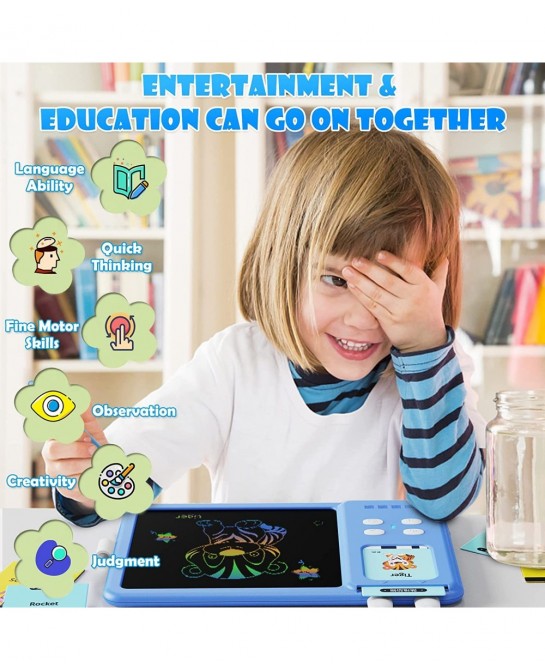 Talking Flash Cards Education Toys LCD Drawing Tablet Montessori Sensory Learning Toys for 1 2 3 4 5 6 Toddlers 224 Sight Wor...