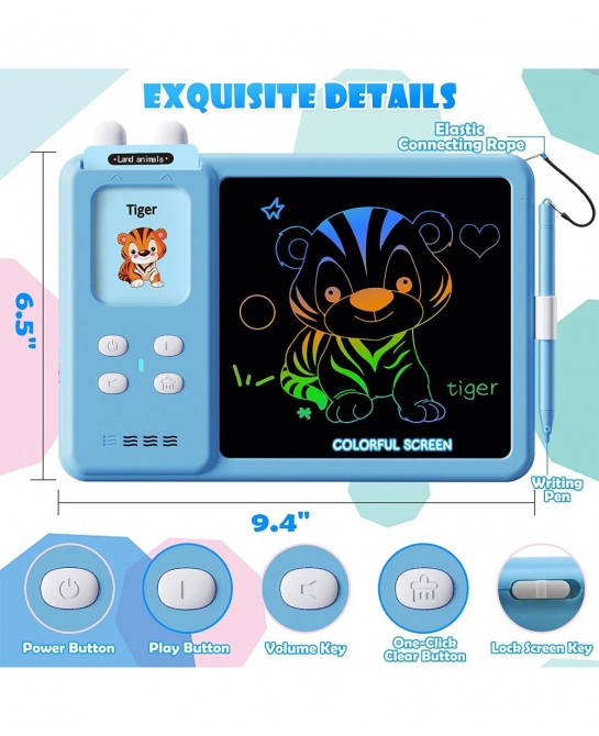 Talking Flash Cards Education Toys LCD Drawing Tablet Montessori Sensory Learning Toys for 1 2 3 4 5 6 Toddlers 224 Sight Wor...