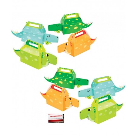 (8 Pack) Dino Jurassic Birthday Party Plastic Loot Treat Candy Favor Box (Plus Party Planning Checklist by Mikes Super Store)...