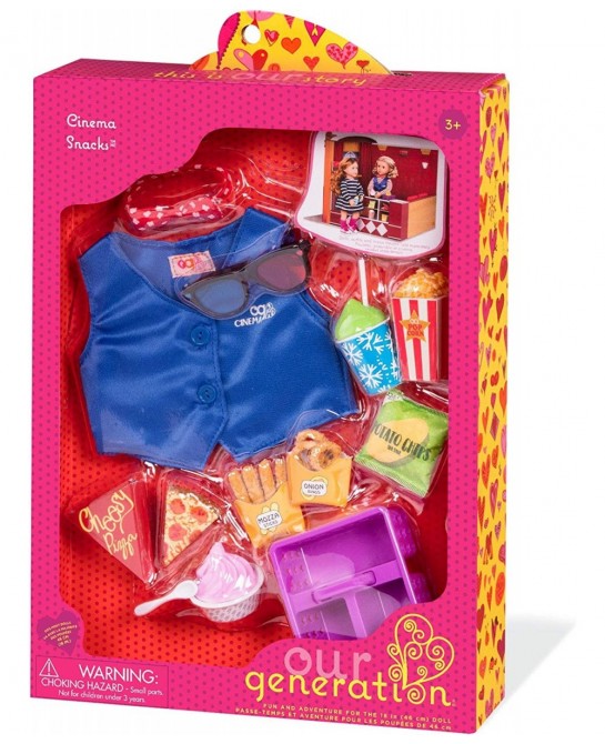 Cinema Snacks with Play Food Accessory Set for 18" Dolls $30.31 Doll Playsets