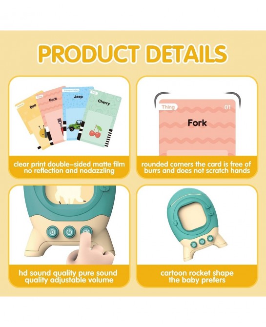 Learning Talking Flash Cards for Toddler - Sensory Toy for Autistic Children Language Toys for Boys Interactive Toy Speech Th...