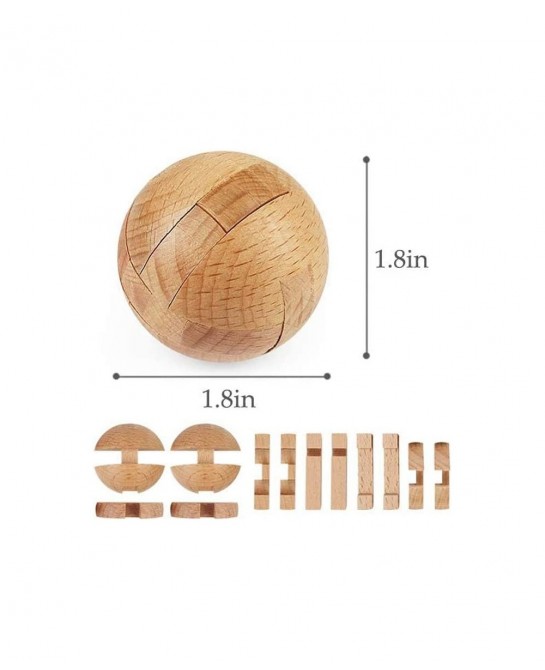 Brain Teaser Puzzle 20Pcs Unlock Interlock Game IQ Test Wooden Toy 3D Unlock Interlock Puzzle Magic Ball Brain Teaser Toy Puz...