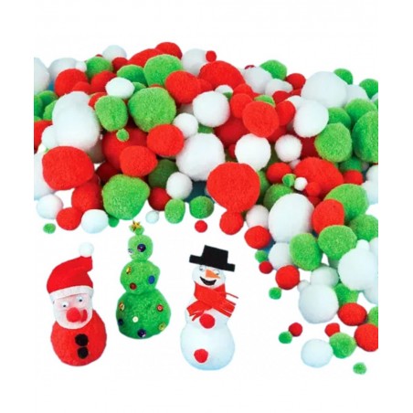 EX6682 Christmas Pom Poms - Pack of 210 Ideal for Kids' Arts and Crafts Gifts Keepsakes $16.49 Kids' Drawing & Writing Boards