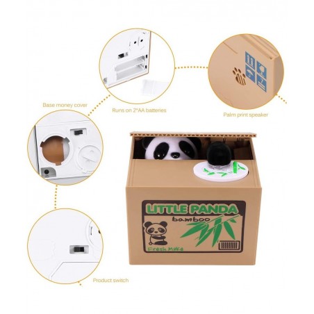 Stealing Piggy Bank Automatic Stole Coin Piggy Bank Money Saving Box Coin Bank (Panda) $25.48 Kids' Money Banks