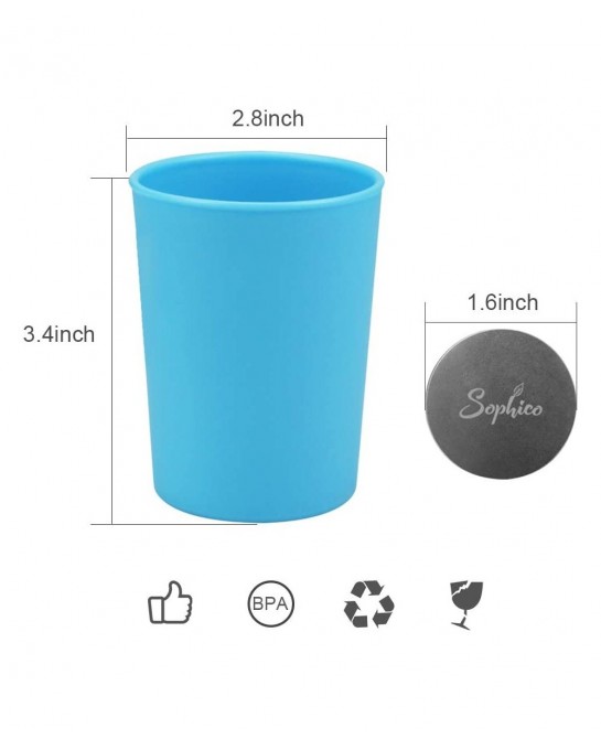 Magnetic Hanging Cups for Toddlers Kids and Adults Hanging Plastic Cup on Fridge or Watercooler for Independent Drinkers (MIX...