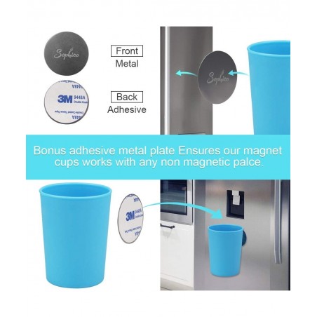 Magnetic Hanging Cups for Toddlers Kids and Adults Hanging Plastic Cup on Fridge or Watercooler for Independent Drinkers (MIX...