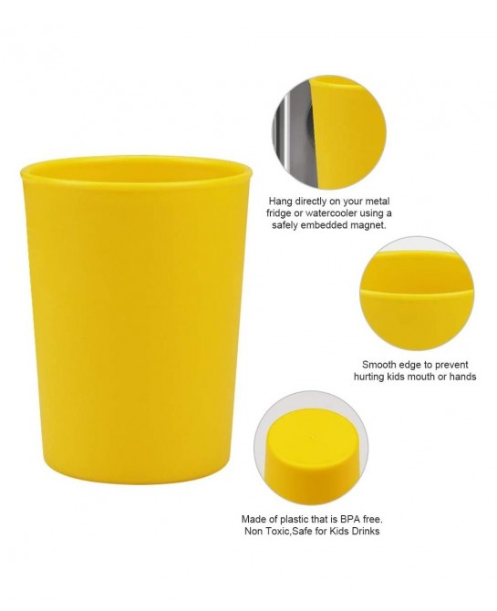 Magnetic Hanging Cups for Toddlers Kids and Adults Hanging Plastic Cup on Fridge or Watercooler for Independent Drinkers (MIX...