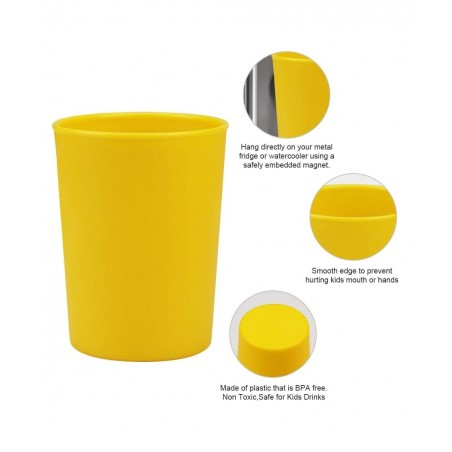 Magnetic Hanging Cups for Toddlers Kids and Adults Hanging Plastic Cup on Fridge or Watercooler for Independent Drinkers (MIX...