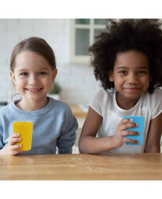 Magnetic Hanging Cups for Toddlers Kids and Adults Hanging Plastic Cup on Fridge or Watercooler for Independent Drinkers (MIX...