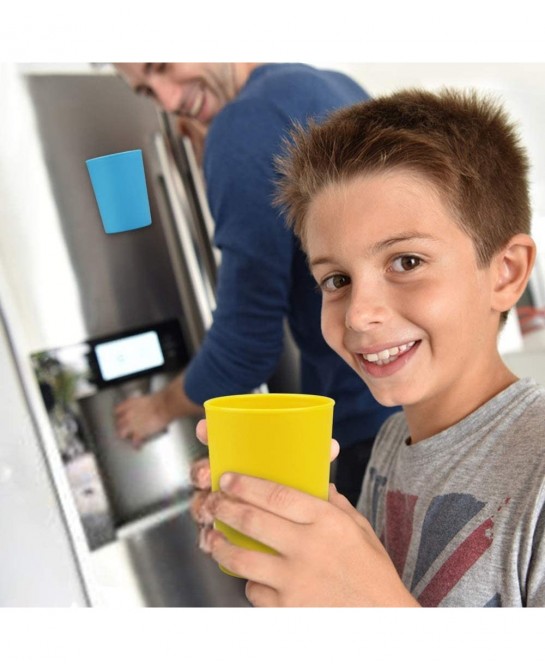 Magnetic Hanging Cups for Toddlers Kids and Adults Hanging Plastic Cup on Fridge or Watercooler for Independent Drinkers (MIX...