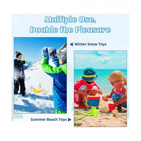 4PCS Snowball Maker for Kids Outdoor Snow Toy Kit Snowball Maker Tools with Drawstring Bag Duck Dinosaur Snowflake Snowman Mo...