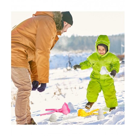 4PCS Snowball Maker for Kids Outdoor Snow Toy Kit Snowball Maker Tools with Drawstring Bag Duck Dinosaur Snowflake Snowman Mo...