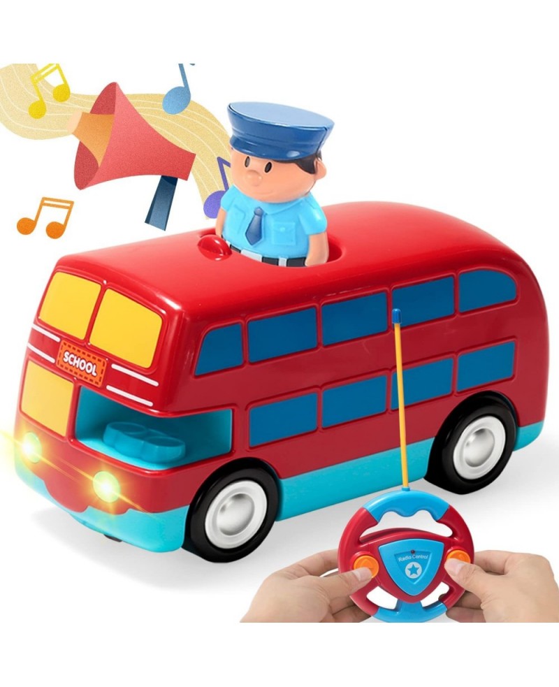 Cartoon Remote Control Cars School Bus RC Radio Remote Control Toys Car School Bus for Toddles Kids Boys Girls 3 4 5 6 7 Year...