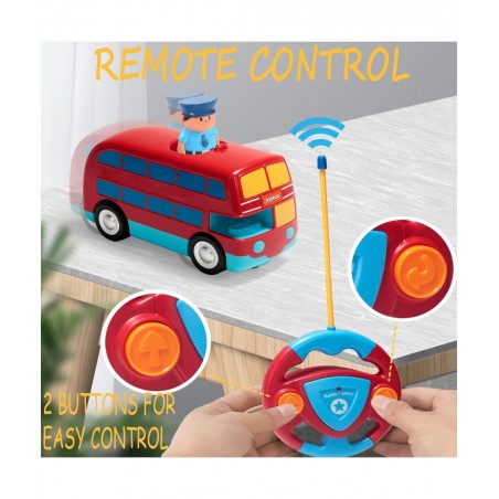 Cartoon Remote Control Cars School Bus RC Radio Remote Control Toys Car School Bus for Toddles Kids Boys Girls 3 4 5 6 7 Year...